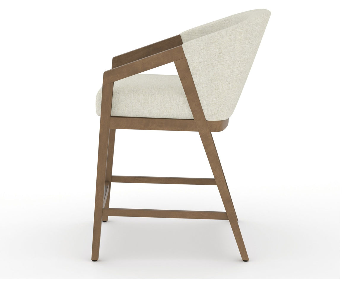 Canadel Modern Angle Counter Stool in Pecan Washed, TW Fabric, side view