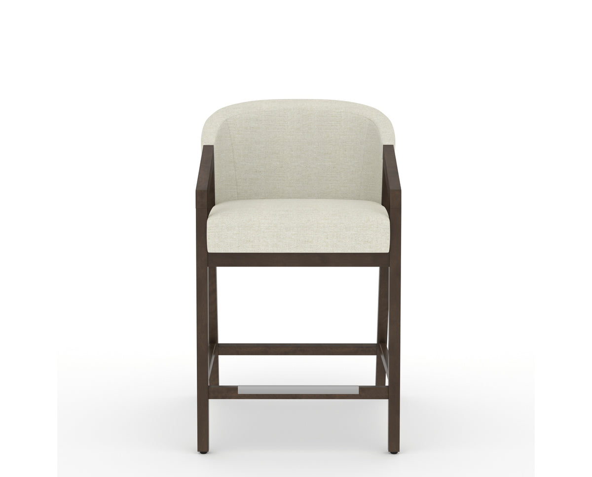 Canadel Modern Angle Counter Stool in Hazelnut Washed, TW Fabric, front view