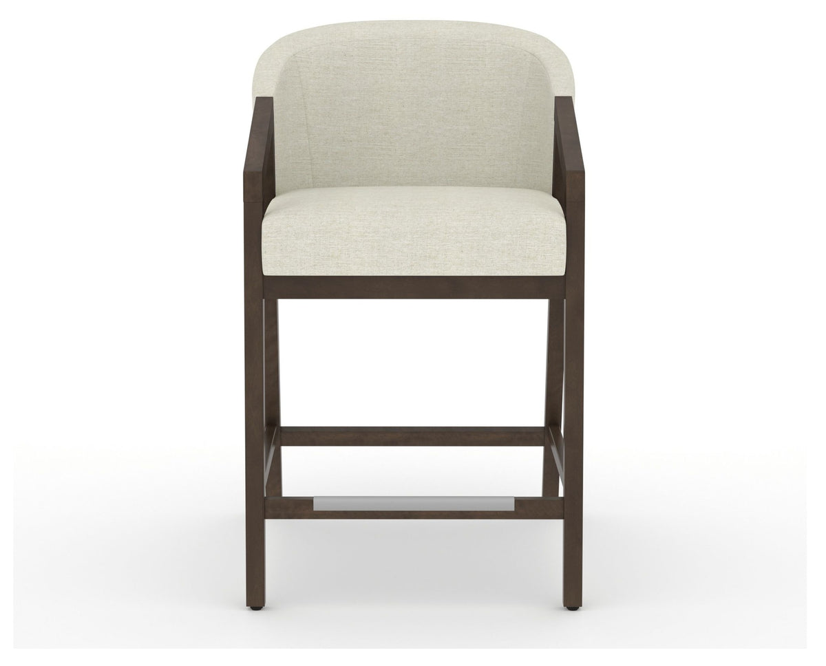 Canadel Modern Angle Counter Stool in Hazelnut Washed, TW Fabric, front view