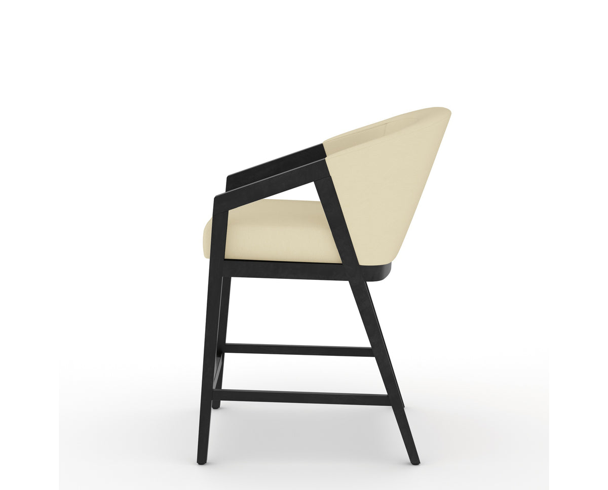 Canadel Modern Angle Counter Stool in Dark Smoke, XZ Faux Leather, side view