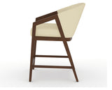 Canadel Modern Angle Counter Stool in Cognac Washed, XZ Faux Leather, side view