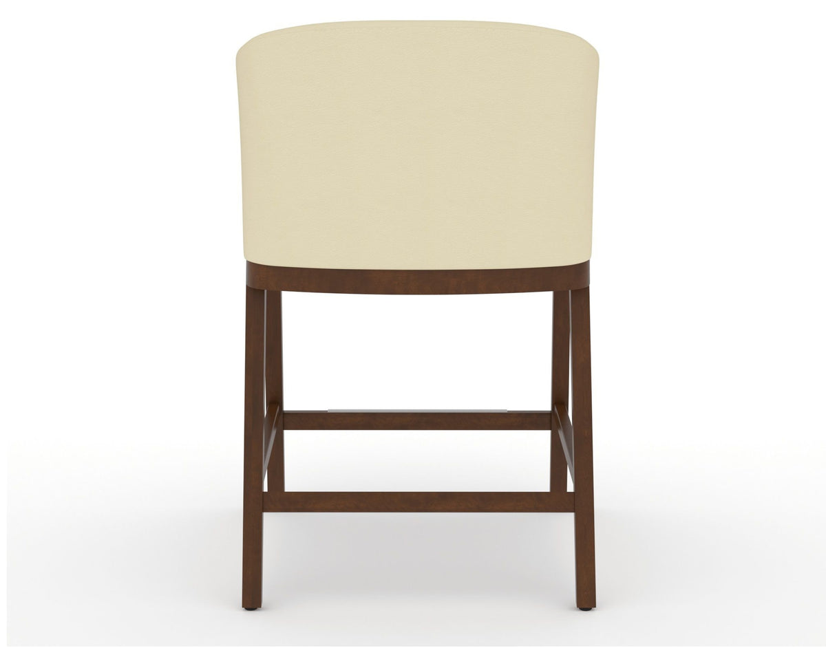 Canadel Modern Angle Counter Stool in Cognac Washed, XZ Faux Leather, back view