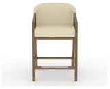 Canadel Modern Angle Counter Stool in Pecan Washed, XZ Faux Leather, front view