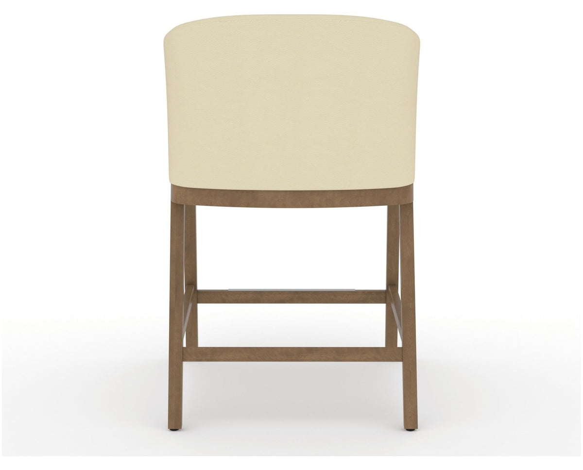 Canadel Modern Angle Counter Stool in Pecan Washed, XZ Faux Leather, back view