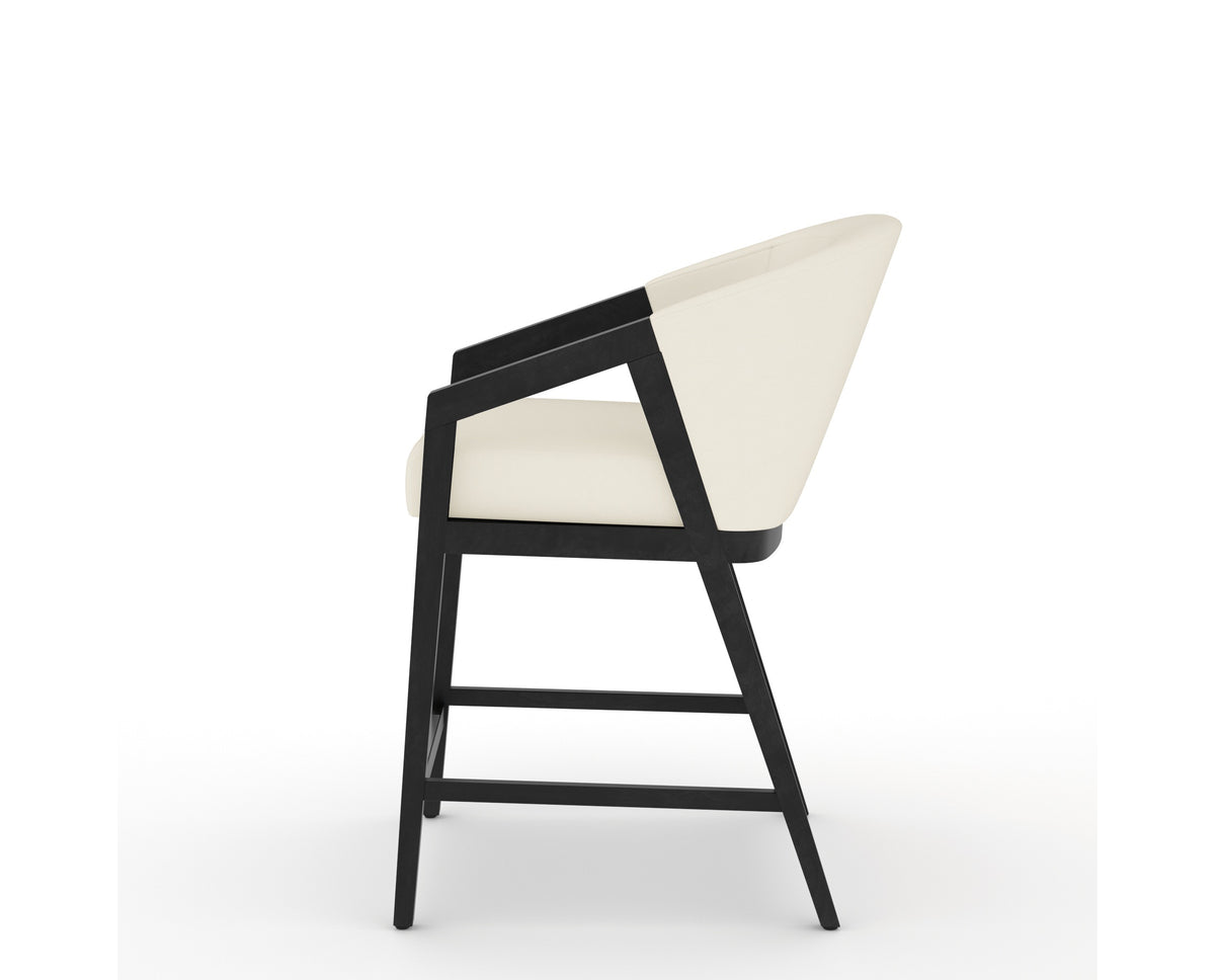 Canadel Modern Angle Counter Stool in Dark Smoke, YJ Faux Leather, side view