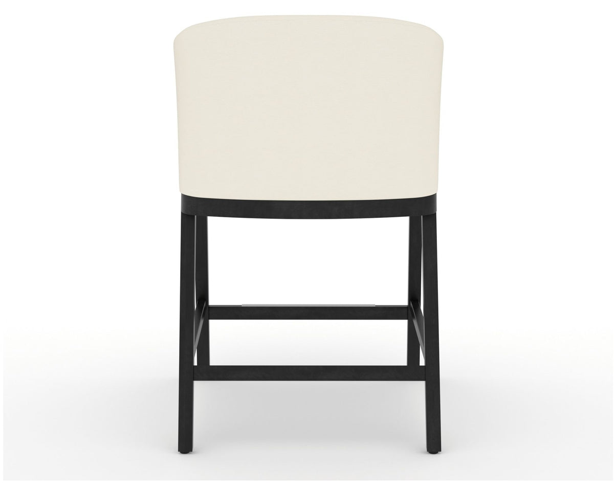 Canadel Modern Angle Counter Stool in Dark Smoke, YJ Faux Leather, back view