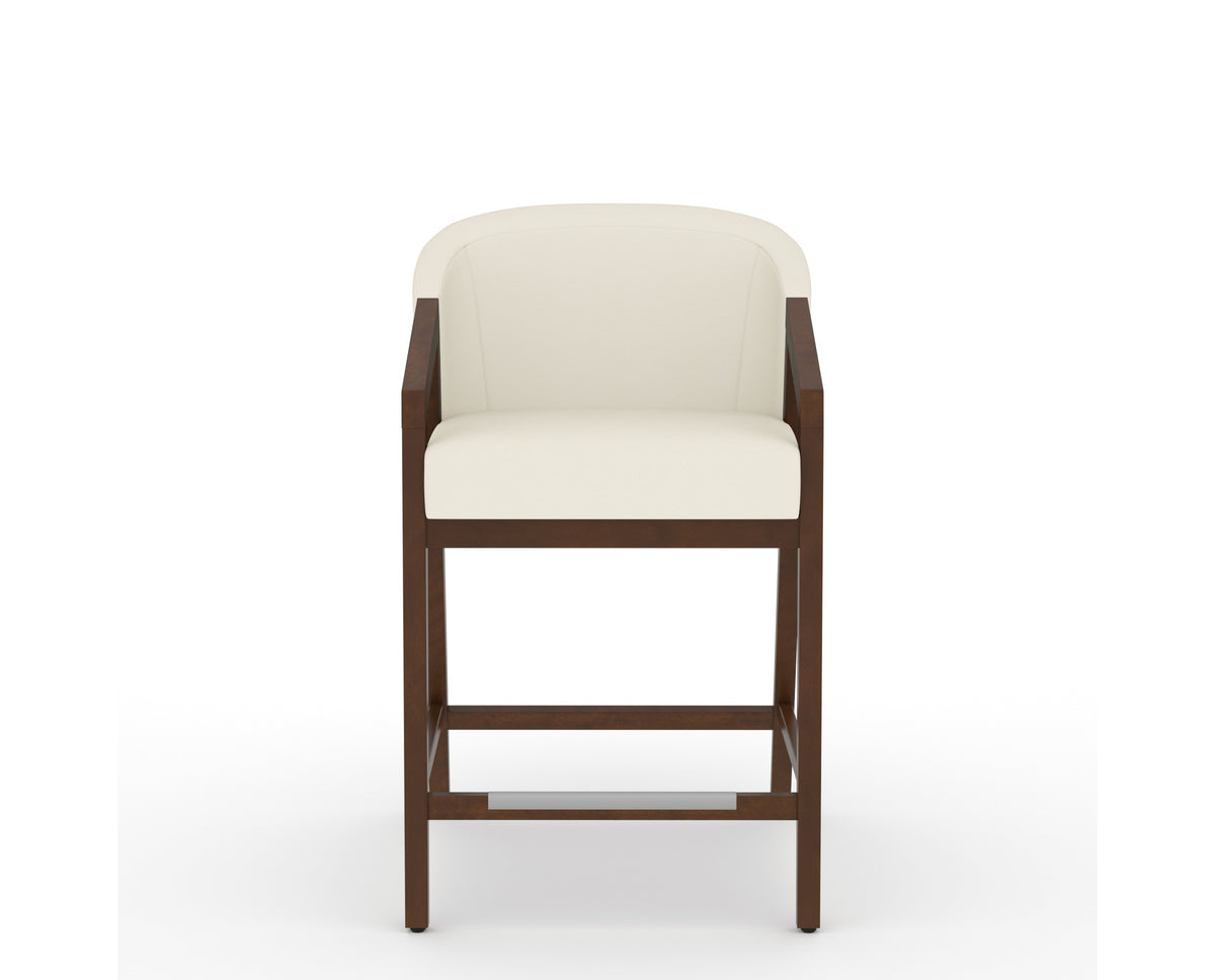 Canadel Modern Angle Counter Stool in Cognac Washed, YJ Faux Leather, front view