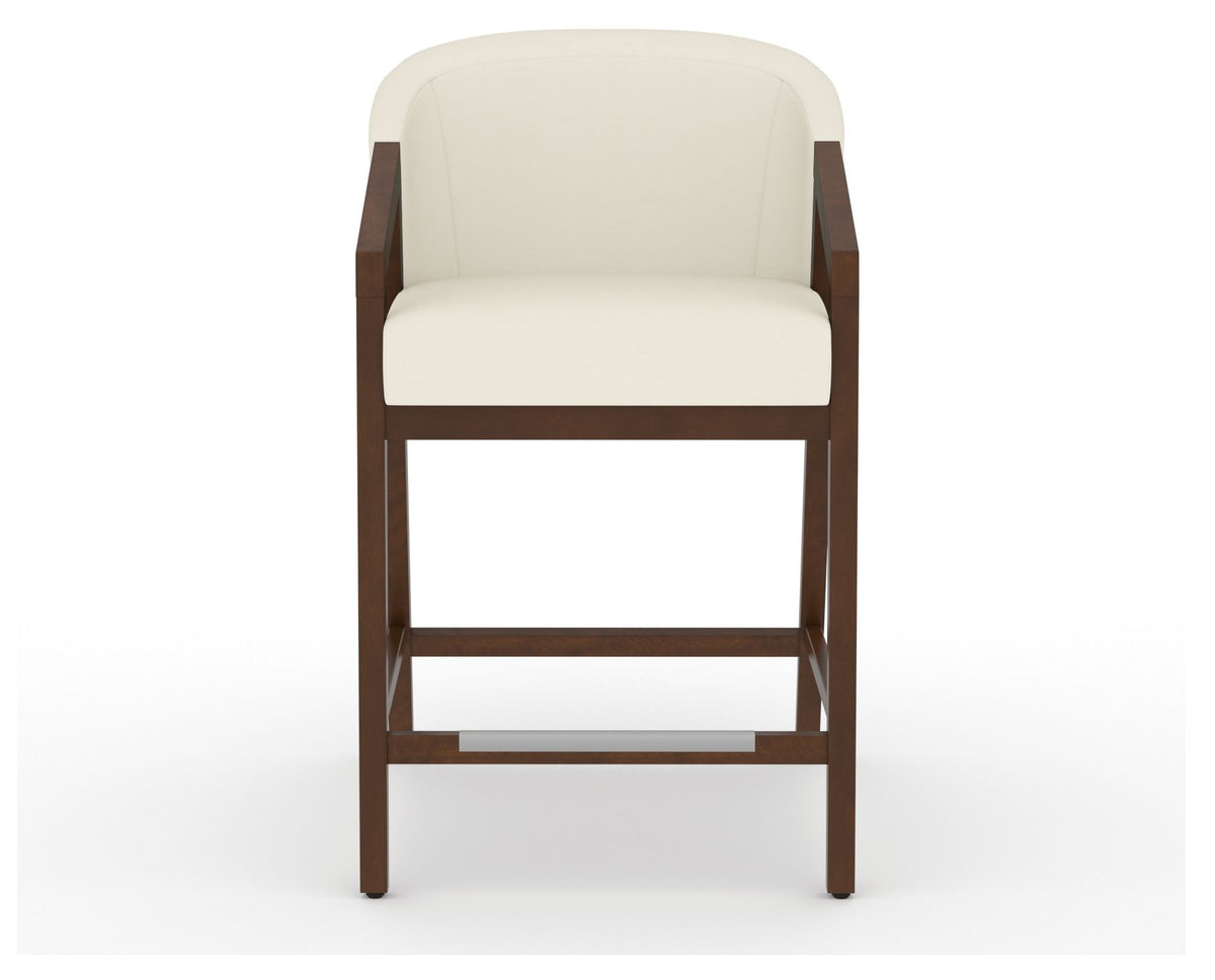 Canadel Modern Angle Counter Stool in Cognac Washed, YJ Faux Leather, front view