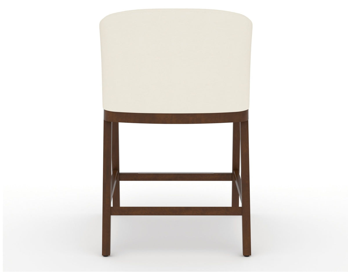 Canadel Modern Angle Counter Stool in Cognac Washed, YJ Faux Leather, back view