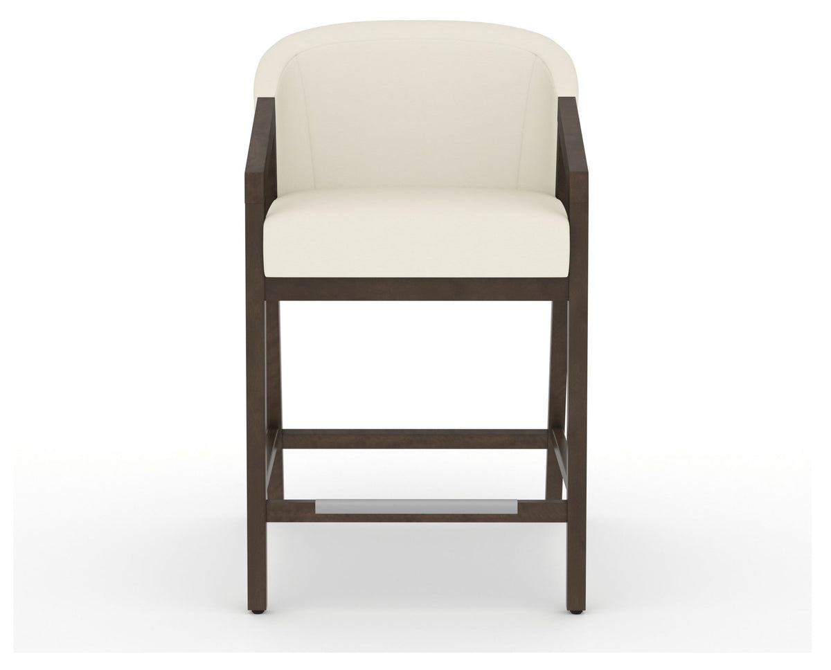 Canadel Modern Angle Counter Stool in Hazelnut Washed, YJ Faux Leather, front view