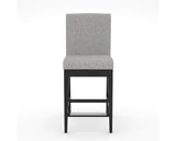 Canadel Modern Box Back Counter Stool in Dark Smoke, 7C Fabric, front view