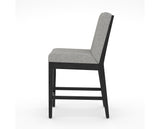 Canadel Modern Box Back Counter Stool in Dark Smoke, 7C Fabric, side view