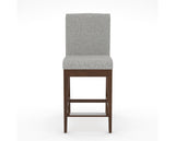 Canadel Modern Box Back Counter Stool in Cognac Washed, 7C Fabric, front view