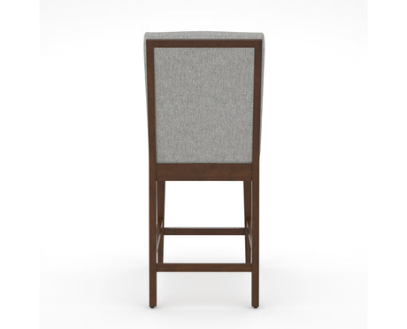 Canadel Modern Box Back Counter Stool in Cognac Washed, 7C Fabric, back view