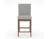 Canadel Modern Box Back Counter Stool in Pecan Washed, 7C Fabric, front view