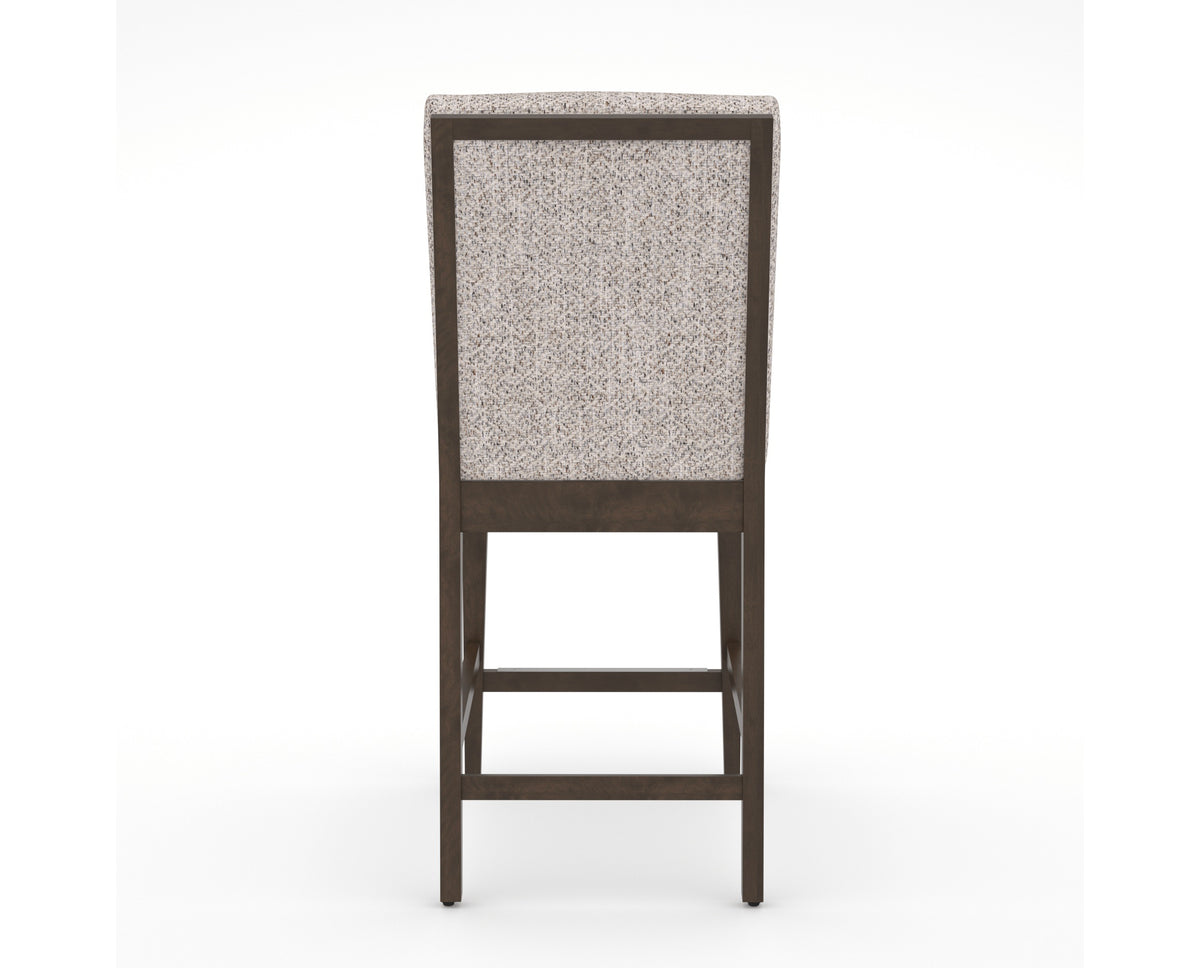 Canadel Modern Box Back Counter Stool in Hazelnut Washed, FP Crypton®, back view