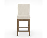 Canadel Modern Box Back Counter Stool in Pecan Washed, FT InsideOut®, front view