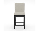Canadel Modern Box Back Counter Stool in Dark Smoke, TB Fabric, front view