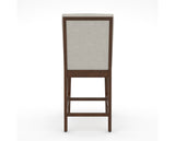 Canadel Modern Box Back Counter Stool in Cognac Washed, TB Fabric, back view