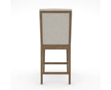 Canadel Modern Box Back Counter Stool in Pecan Washed, TB Fabric, back view
