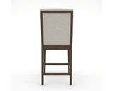 Canadel Modern Box Back Counter Stool in Hazelnut Washed, TB Fabric, back view