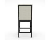 Canadel Modern Box Back Counter Stool in Dark Smoke, TW Fabric, back view