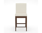 Canadel Modern Box Back Counter Stool in Cognac Washed, YJ Faux Leather, front view