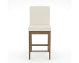 Canadel Modern Box Back Counter Stool in Pecan Washed, YJ Faux Leather, front view