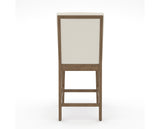 Canadel Modern Box Back Counter Stool in Pecan Washed, YJ Faux Leather, back view