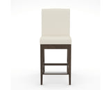 Canadel Modern Box Back Counter Stool in Hazelnut Washed, YJ Faux Leather, front view