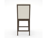 Canadel Modern Box Back Counter Stool in Hazelnut Washed, YJ Faux Leather, back view