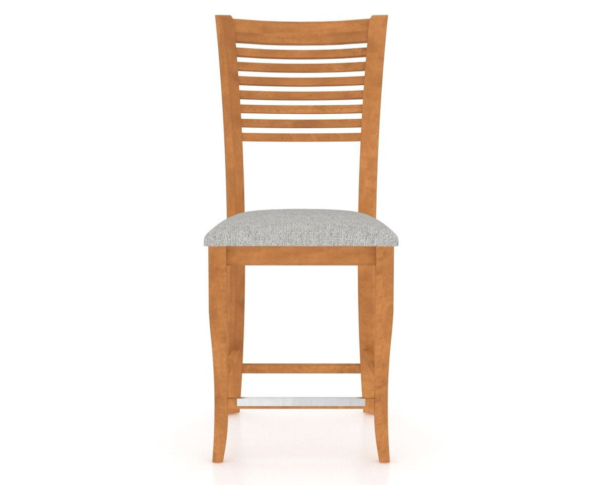 Canadel Upholstered Counter Stool 8229 in 7C Fabric and 01 Honey Washed and Fixed Base, front view
