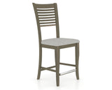 Canadel Upholstered Counter Stool 8229 in 7C Fabric and 08 Shadow and Fixed Base, three-quarter view
