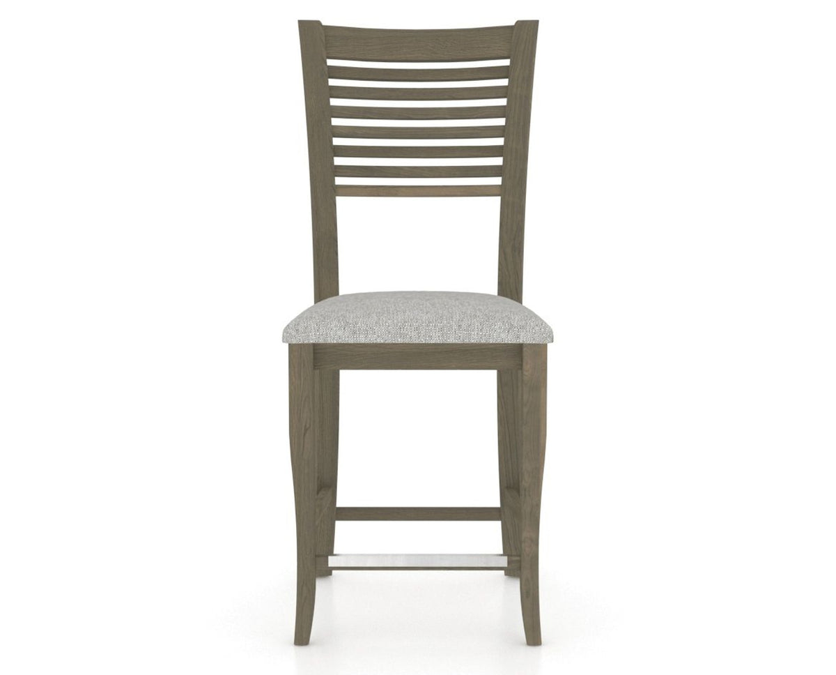 Canadel Upholstered Counter Stool 8229 in 7C Fabric and 08 Shadow and Fixed Base, front view