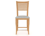 Canadel Upholstered Counter Stool 8229 in 7C Fabric and 20 Caramel Washed and Fixed Base, front view