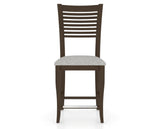 Canadel Upholstered Counter Stool 8229 in 7C Fabric and 29 Hazelnut Washed and Fixed Base, front view