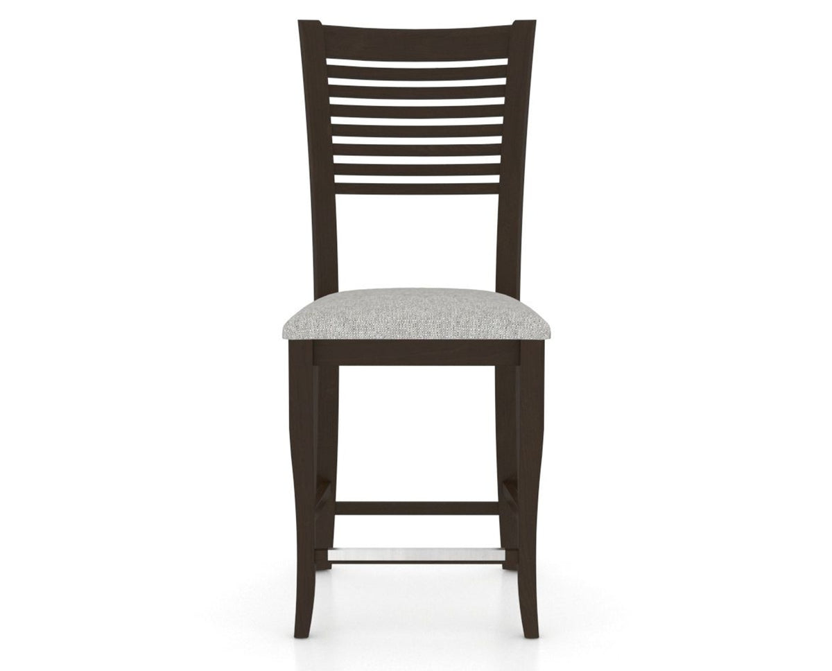 Canadel Upholstered Counter Stool 8229 in 7C Fabric and 59 Davy's Grey and Fixed Base, front view