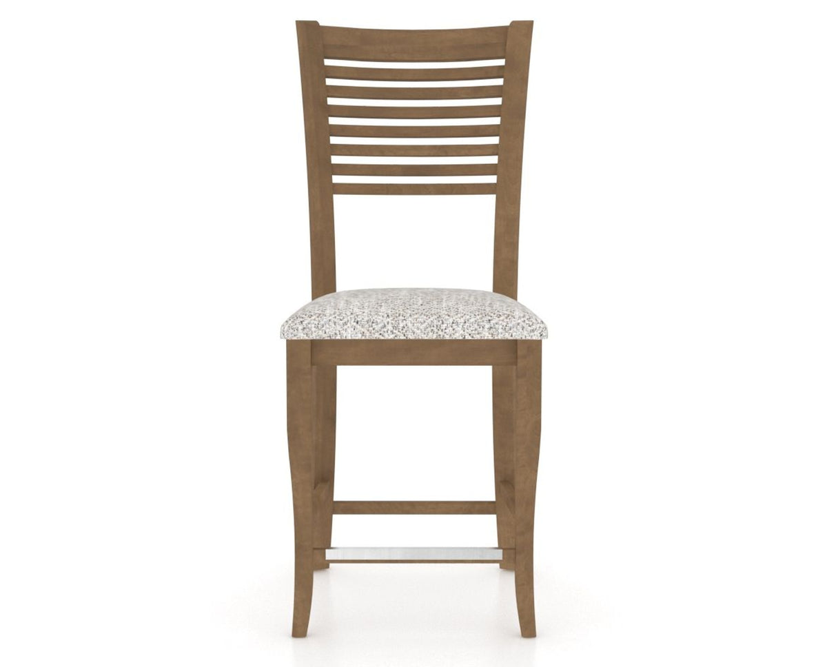 Canadel Upholstered Counter Stool 8229 in FP Crypton® and 25 Pecan Washed and Fixed Base, front view