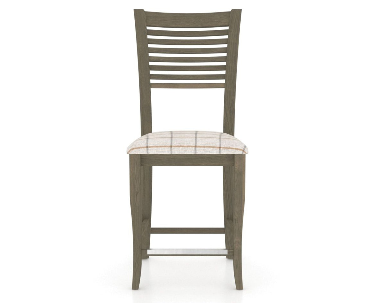 Canadel Upholstered Counter Stool 8229 in OZ Fabric and 08 Shadow and Fixed Base, front view