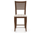 Canadel Upholstered Counter Stool 8229 in OZ Fabric and 19 Cognac Washed and Fixed Base, front view