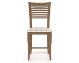 Canadel Upholstered Counter Stool 8229 in OZ Fabric and 25 Pecan Washed and Fixed Base, front view