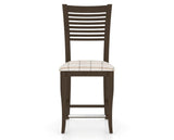Canadel Upholstered Counter Stool 8229 in OZ Fabric and 29 Hazelnut Washed and Fixed Base, front view