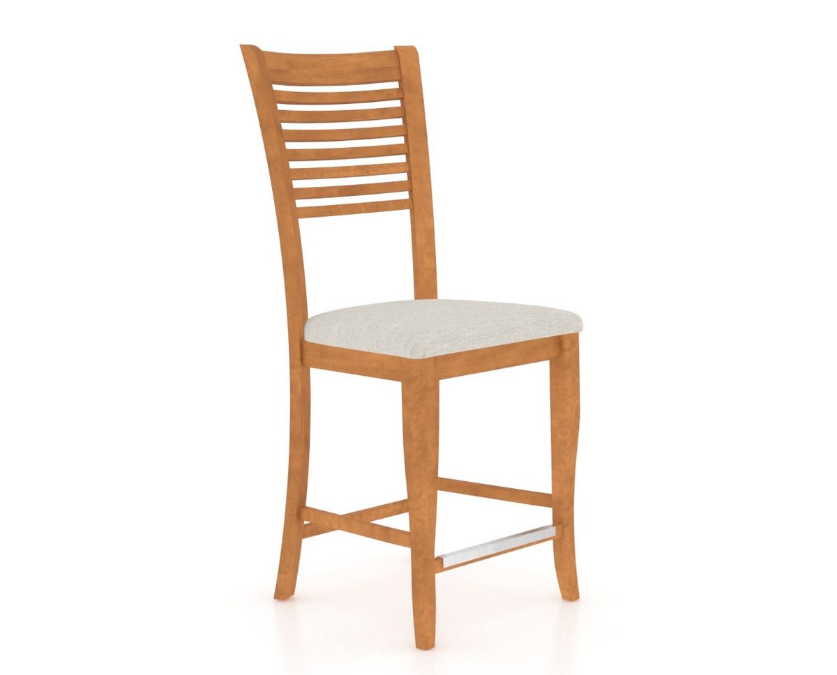 Canadel Upholstered Counter Stool 8229 in Fixed Base, three-quarter view