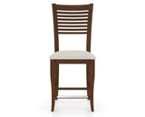 Canadel Upholstered Counter Stool 8229 in TB Fabric and 19 Cognac Washed and Fixed Base, front view