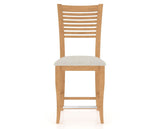 Canadel Upholstered Counter Stool 8229 in TB Fabric and 20 Caramel Washed and Fixed Base, front view