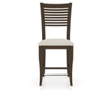 Canadel Upholstered Counter Stool 8229 in TB Fabric and 29 Hazelnut Washed and Fixed Base, front view