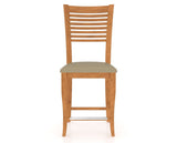 Canadel Upholstered Counter Stool 8229 in XY Faux Leather and 01 Honey Washed and Fixed Base, front view