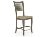 Canadel Upholstered Counter Stool 8229 in XY Faux Leather and 08 Shadow and Fixed Base, three-quarter view