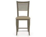 Canadel Upholstered Counter Stool 8229 in XY Faux Leather and 08 Shadow and Fixed Base, front view