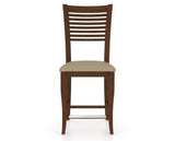Canadel Upholstered Counter Stool 8229 in XY Faux Leather and 19 Cognac Washed and Fixed Base, front view